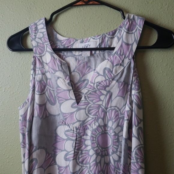 Ann Taylor Loft Linen Floral Dress Size 2 - Picture 2 of 8